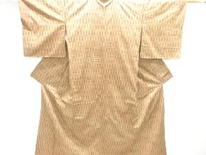 アンティーク　変わり縞模様織り出し手織り紬着物